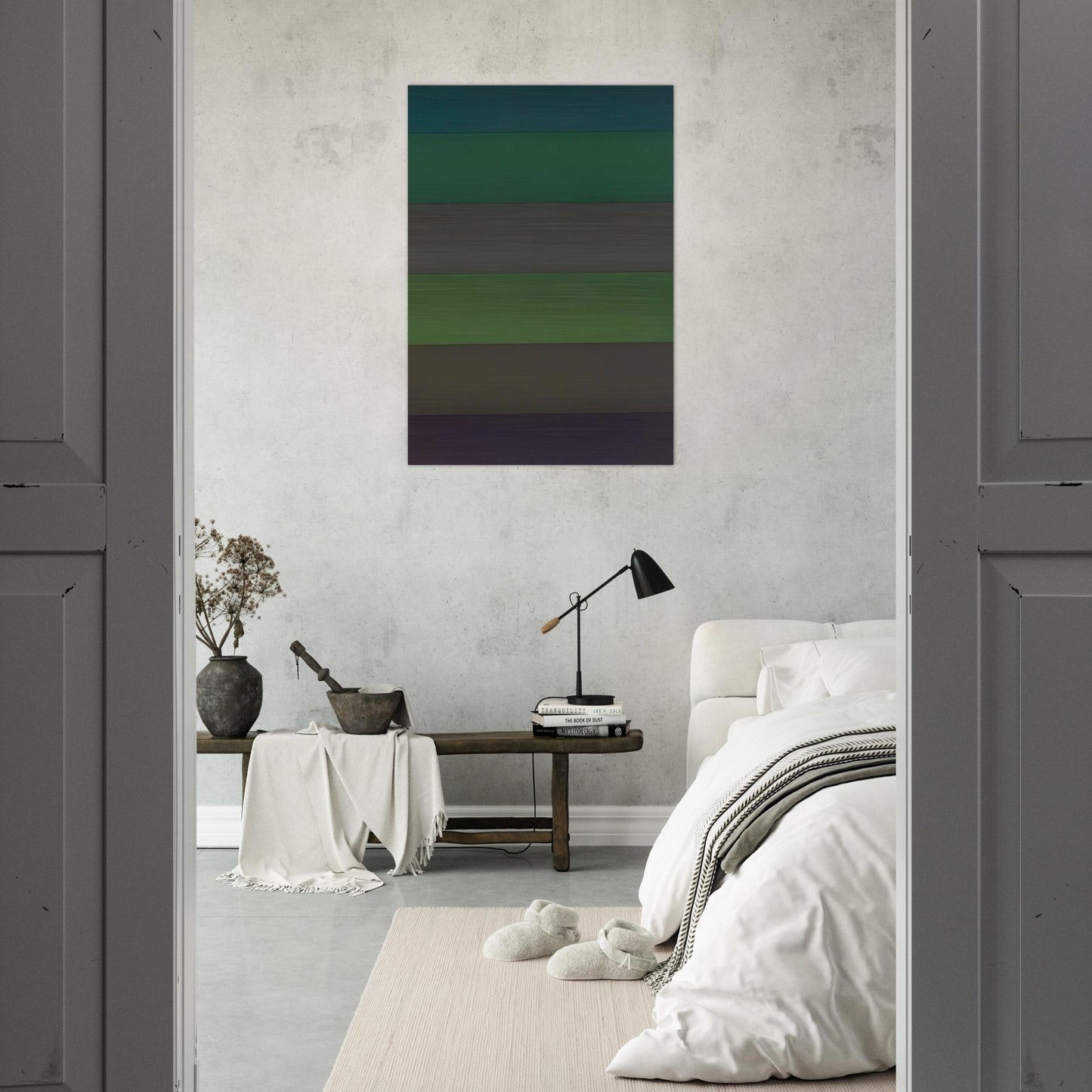 Horizontal Bands with Colors Superimposed - Sol LeWitt Brushed Aluminum Print - 70x100 cm / 28x40 inches | Sol LeWitt Aluminum Print | Sol LeWitt Prints