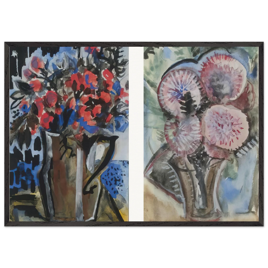 Still Life - Expressionism - Natalia Goncharova 70x100 cm / 28x40 inches Framed Art Print – Black Wooden Frame