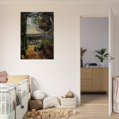 Road, Trees and Lake - Paul Cézanne Brushed Aluminum Print - 70x100 cm / 28x40 inches | Paul Cézanne Aluminum Print | Paul Cézanne Prints