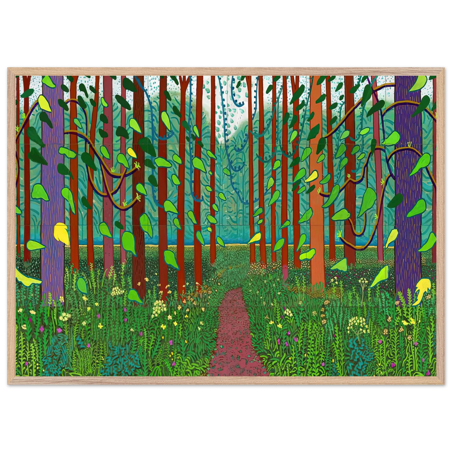 David Hockney - David Hockney Wall art - 45x60 cm / 18x24 inches - Premium Wooden Framed Poster With Fine Art Paper-canvas - Wood frame