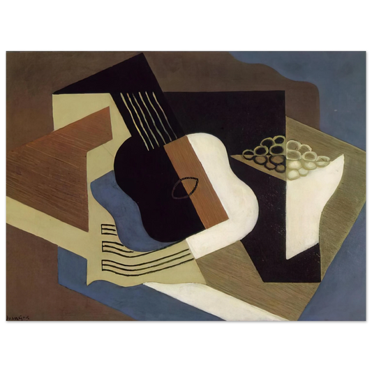 Juan Gris - GUITAR AND FRUIT DISH 1919  75x100 cm / 30x40inches Fine Art Poster