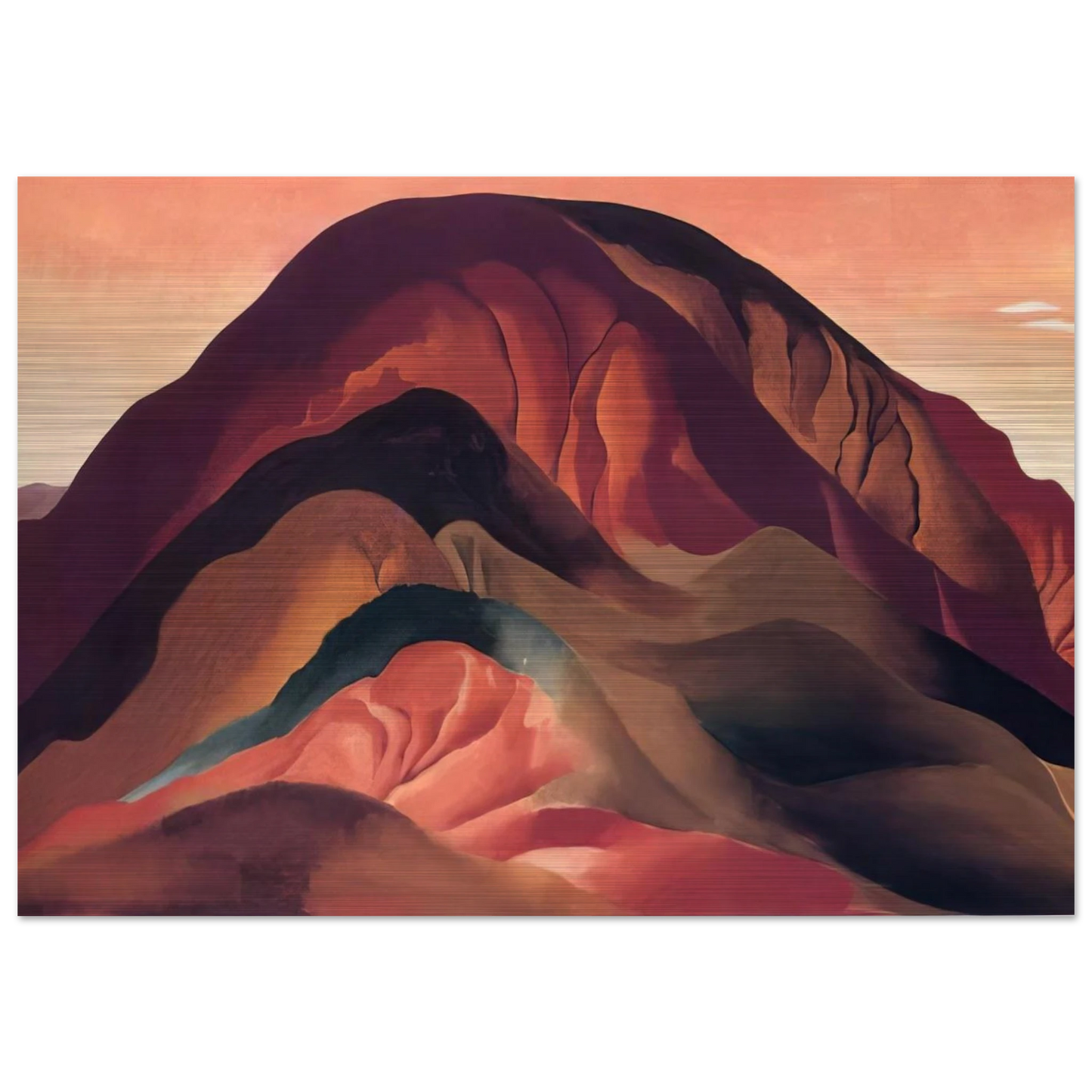 Rust Red Hills - Georgia O'Keeffe Brushed Aluminum Print - 70x100 cm / 28x40 inches | Georgia O'Keeffe Aluminum Print | Georgia O'Keeffe Prints