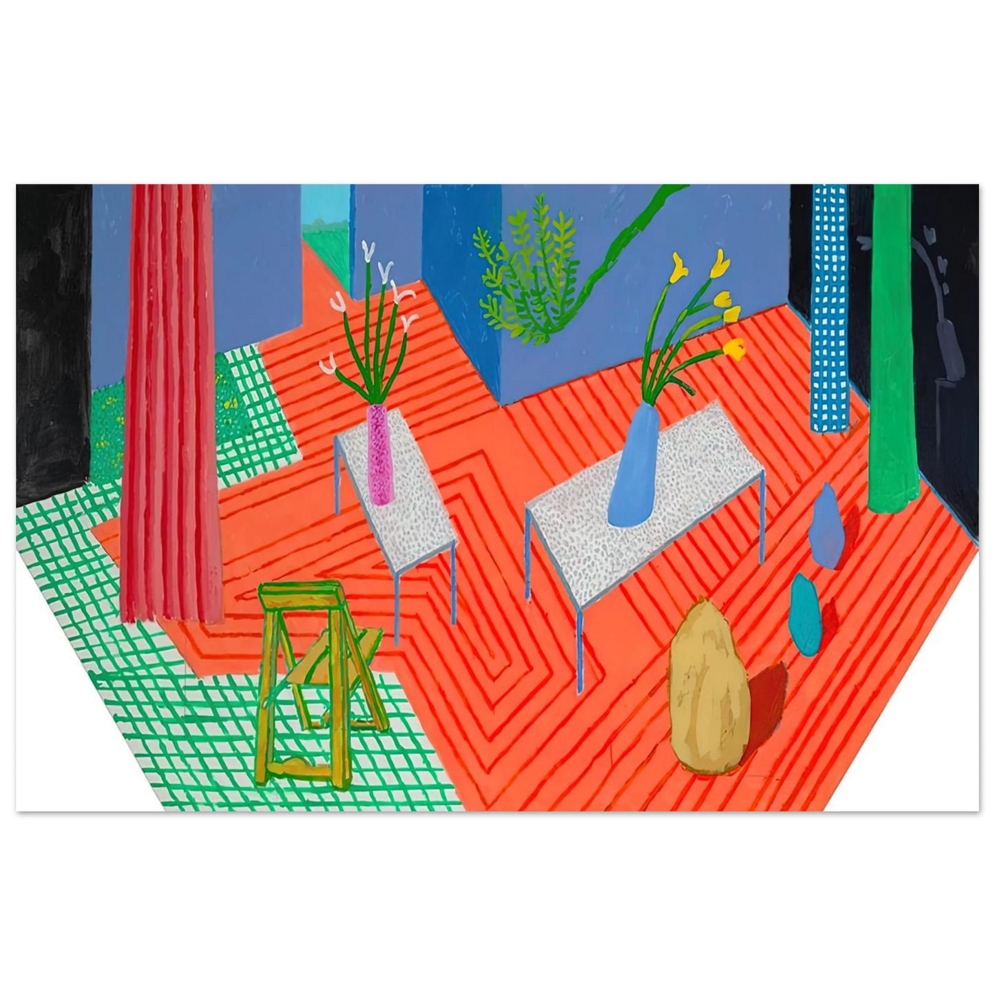 David Hockney - David Hockney Wall art - 50x70 cm / 20x28 inches - Premium Wooden Framed Poster With Fine Art Paper-canvas - Wood frame