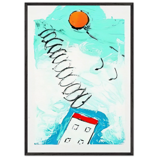 Untitled - 1990 N2 - Mario Schifano 70x100 cm / 28x40 inches Framed Art Print – Black Wooden Frame