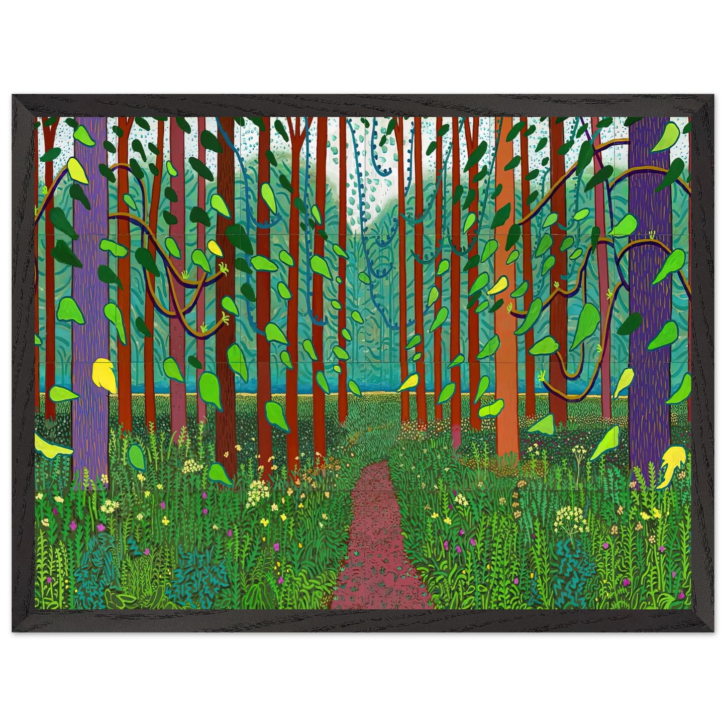 David Hockney - David Hockney Wall art - A3 (29.7 x 42  cm) - Premium Wooden Framed Poster With Fine Art Paper-canvas - White frame
