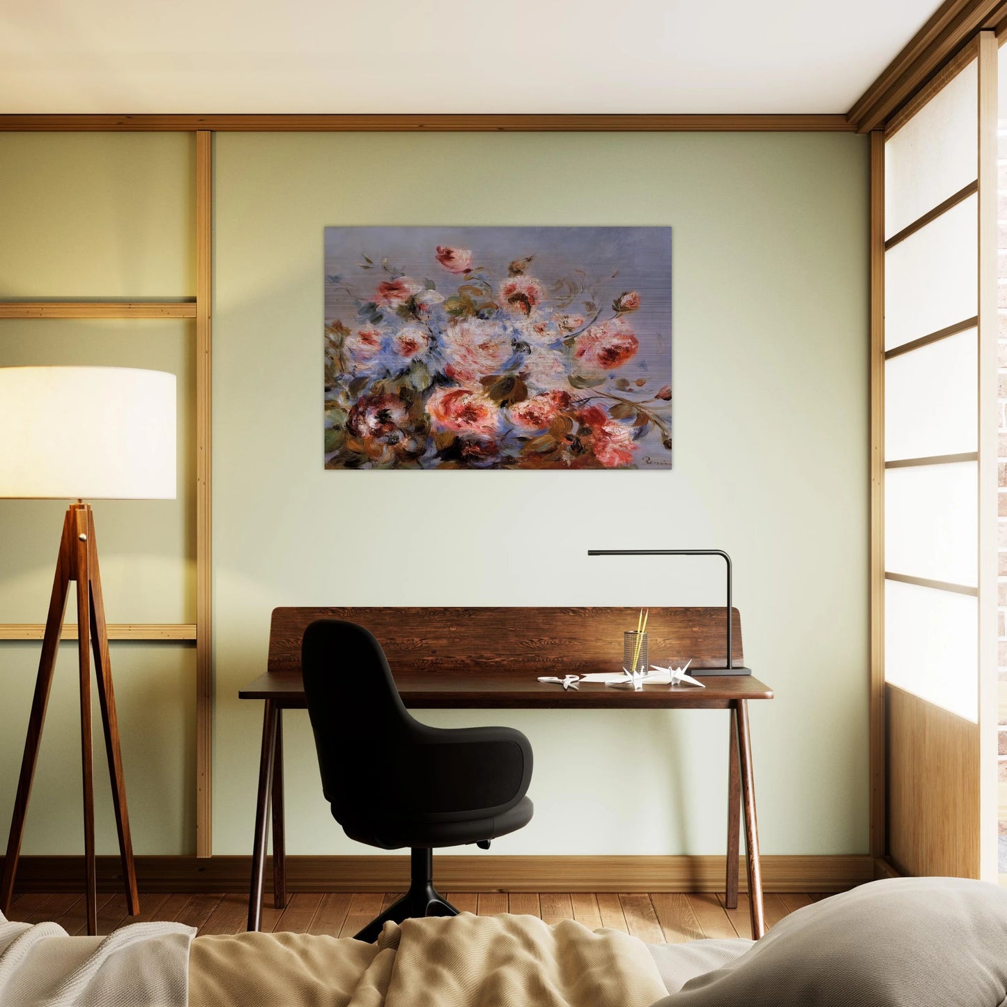 Roses from Wargemont - Pierre-Auguste Renoir Brushed Aluminum Print - 70x100 cm / 28x40 inches | Pierre-Auguste Renoir Aluminum Print | Pierre-Auguste Renoir Prints