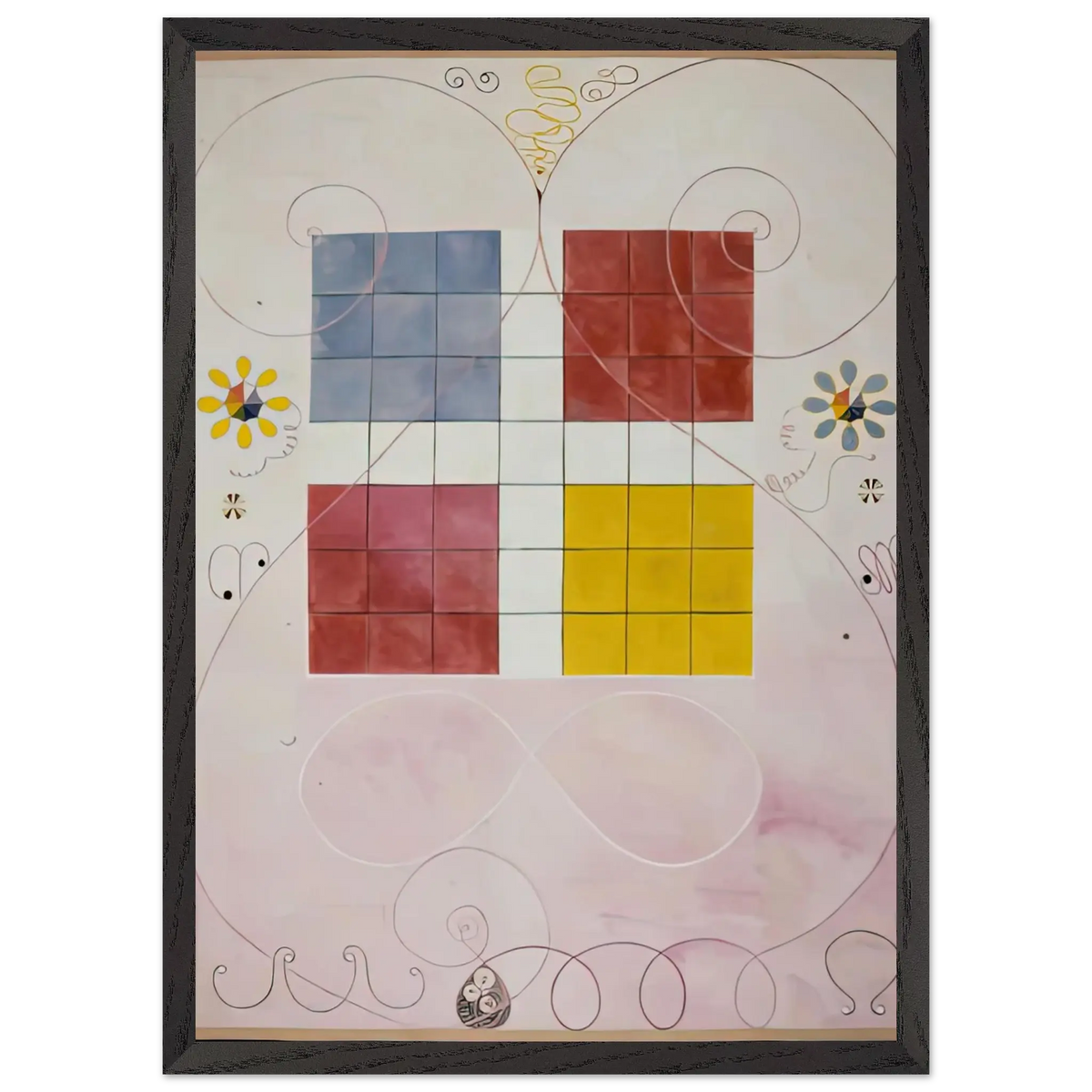 Hilma af Klint - DE TIO ST RSTA N 10 ALDERDOMEN 1907 Wall art - 27x35 cm / 11x14 Inches - Premium Wooden Framed Poster With Fine Art Paper - Black frame