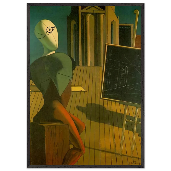 THE PROFIT 1915 - Giorgio de Chirico 70x100 cm / 28x40 inches Framed Art Print – Black Wooden Frame