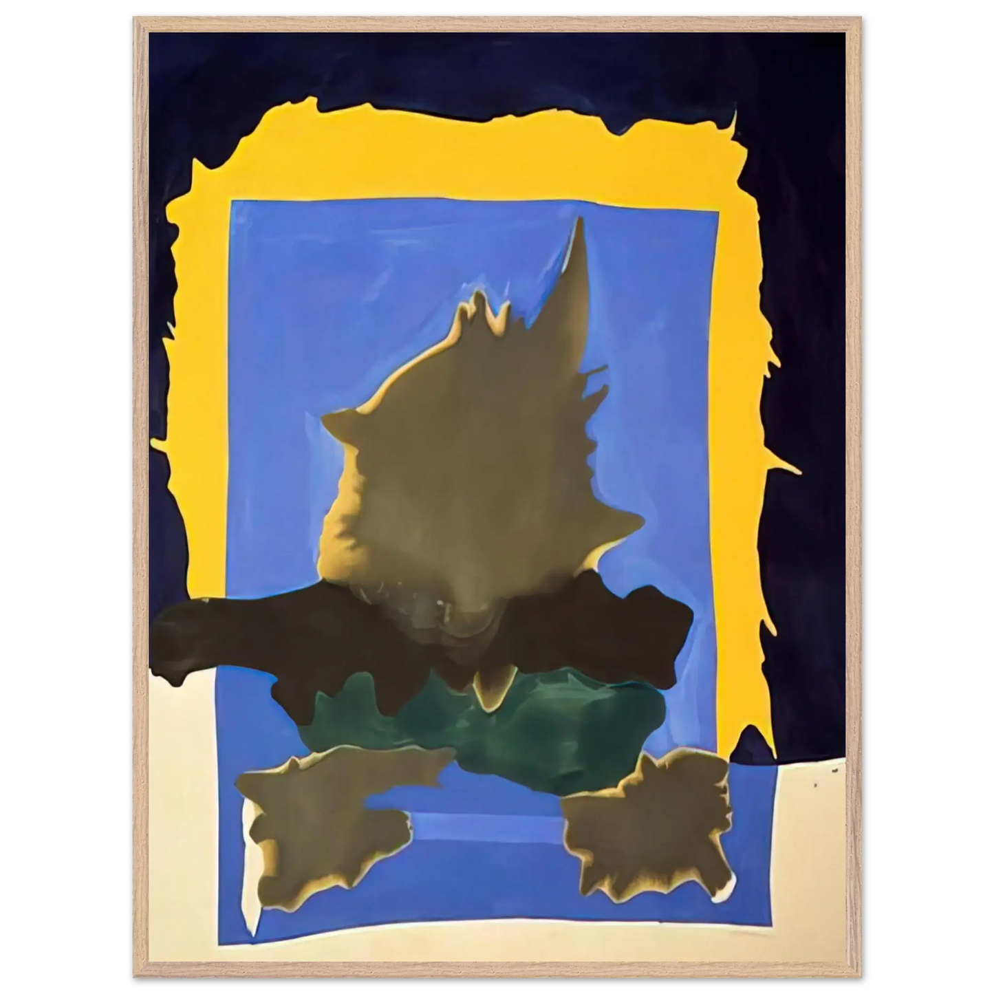 Helen Frankenthaler - Interior Landscape - 1964 Wall art - A2 (42 x 59.4  cm) - Premium Wooden Framed Poster With Fine Art Paper - White frame