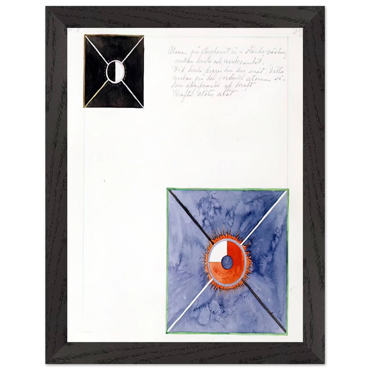 Hilma af Klint - ATOM SERIES NO 8 ATOM ON THE ETHER PLANE IS IN CONSTANT CHANGE BETWEEN REST AND ACTIVITY AT THE 1917 Wall art - 30x40 cm / 12x16 Inches - Premium Wooden Framed Poster With Fine Art Paper - White frame