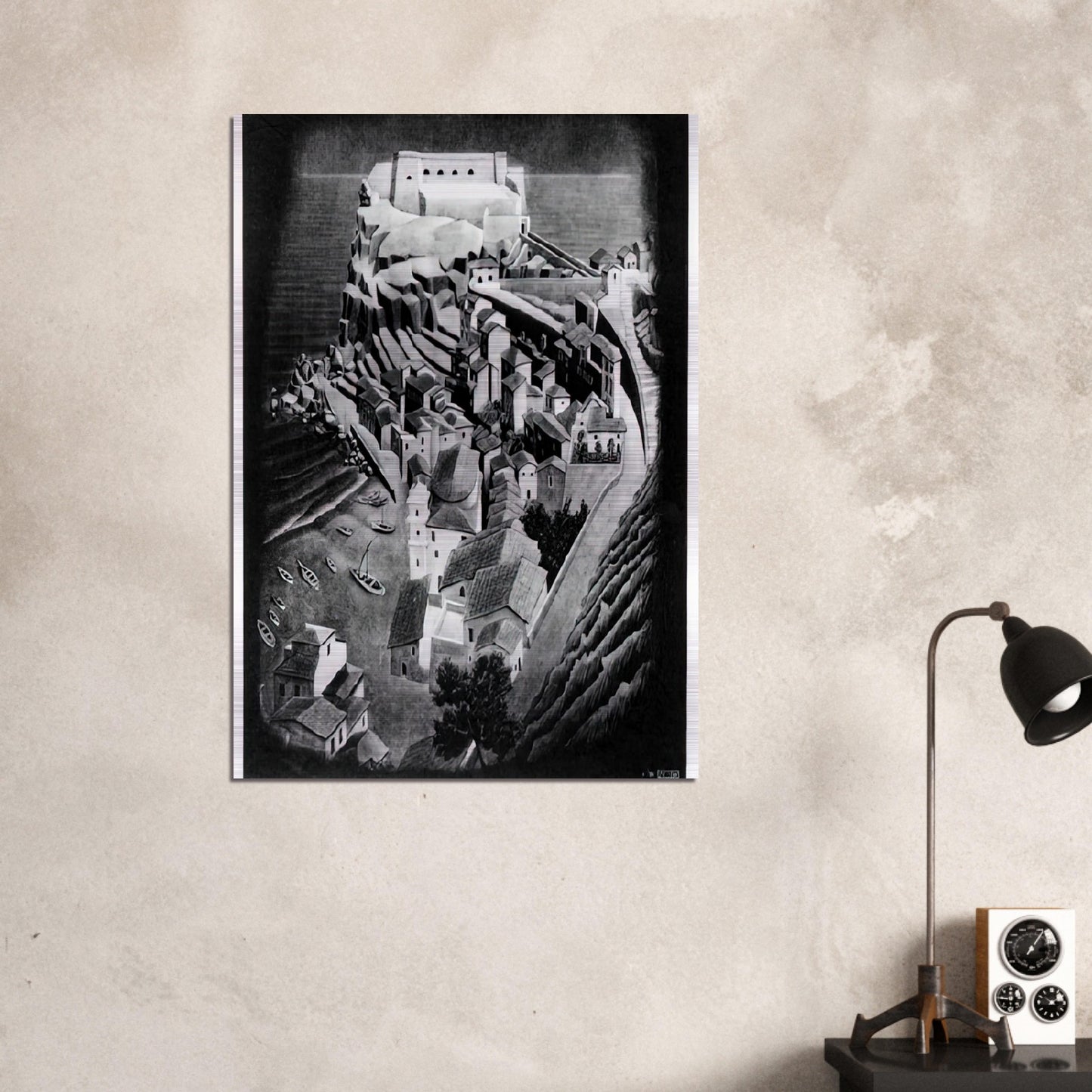 SCILLA CALABRIA JANUARY 1931 1931 - MC Escher Brushed Aluminum Print - 70x100 cm / 28x40 inches | MC Escher Aluminum Print | MC Escher Prints