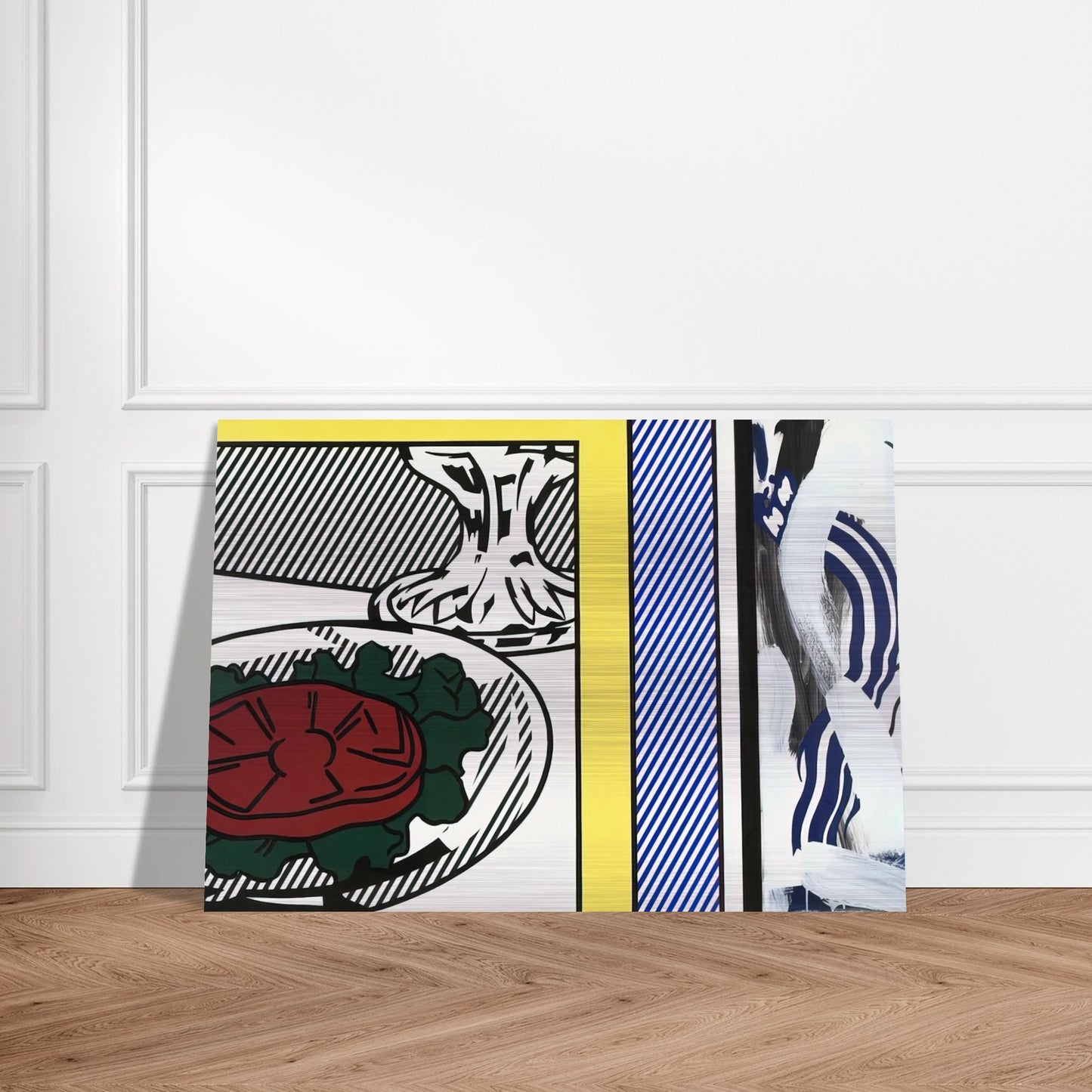 TOMATO AND ABSTRACTION 1982 - Roy Lichtenstein Brushed Aluminum Print - 70x100 cm / 28x40 inches | Roy Lichtenstein Aluminum Print | Roy Lichtenstein Prints