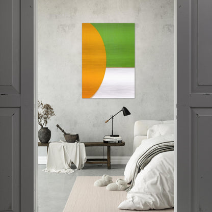 Orange Relief with Green - Ellsworth Kelly Brushed Aluminum Print - 70x100 cm / 28x40 inches | Ellsworth Kelly Aluminum Print | Ellsworth Kelly Prints
