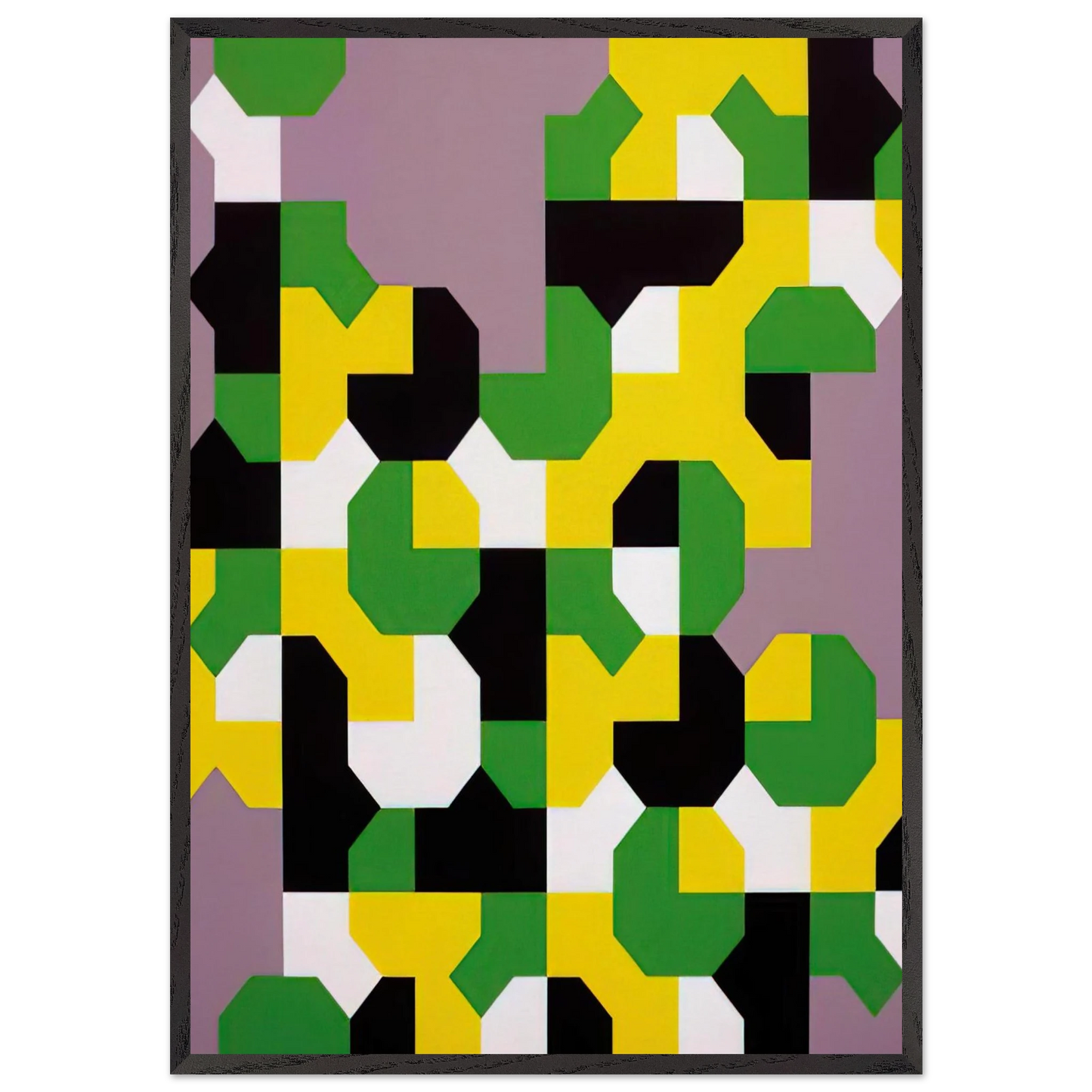 Curva di Peano - 1991 - Bruno Munari 70x100 cm / 28x40 inches Framed Art Print – Black Wooden Frame