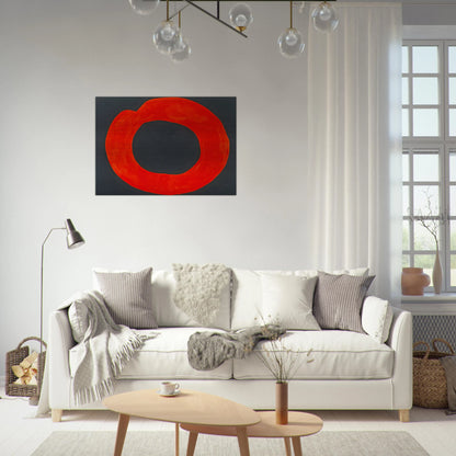 Red Circle on Black - 1965 - Jiro Yoshihara Brushed Aluminum Print - 70x100 cm / 28x40 inches | Jiro Yoshihara Aluminum Print | Jiro Yoshihara Prints