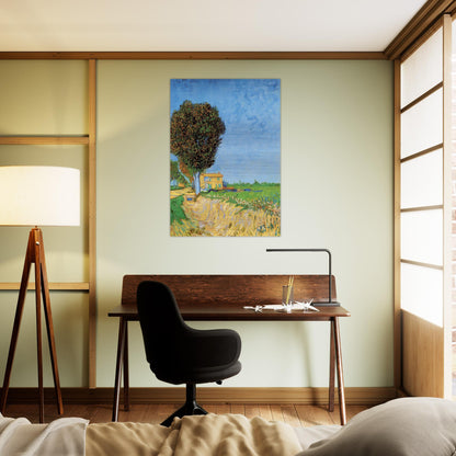 A Lane near Arles - Vincent van Gogh Brushed Aluminum Print - 70x100 cm / 28x40 inches | Vincent van Gogh Aluminum Print | Vincent van Gogh Prints