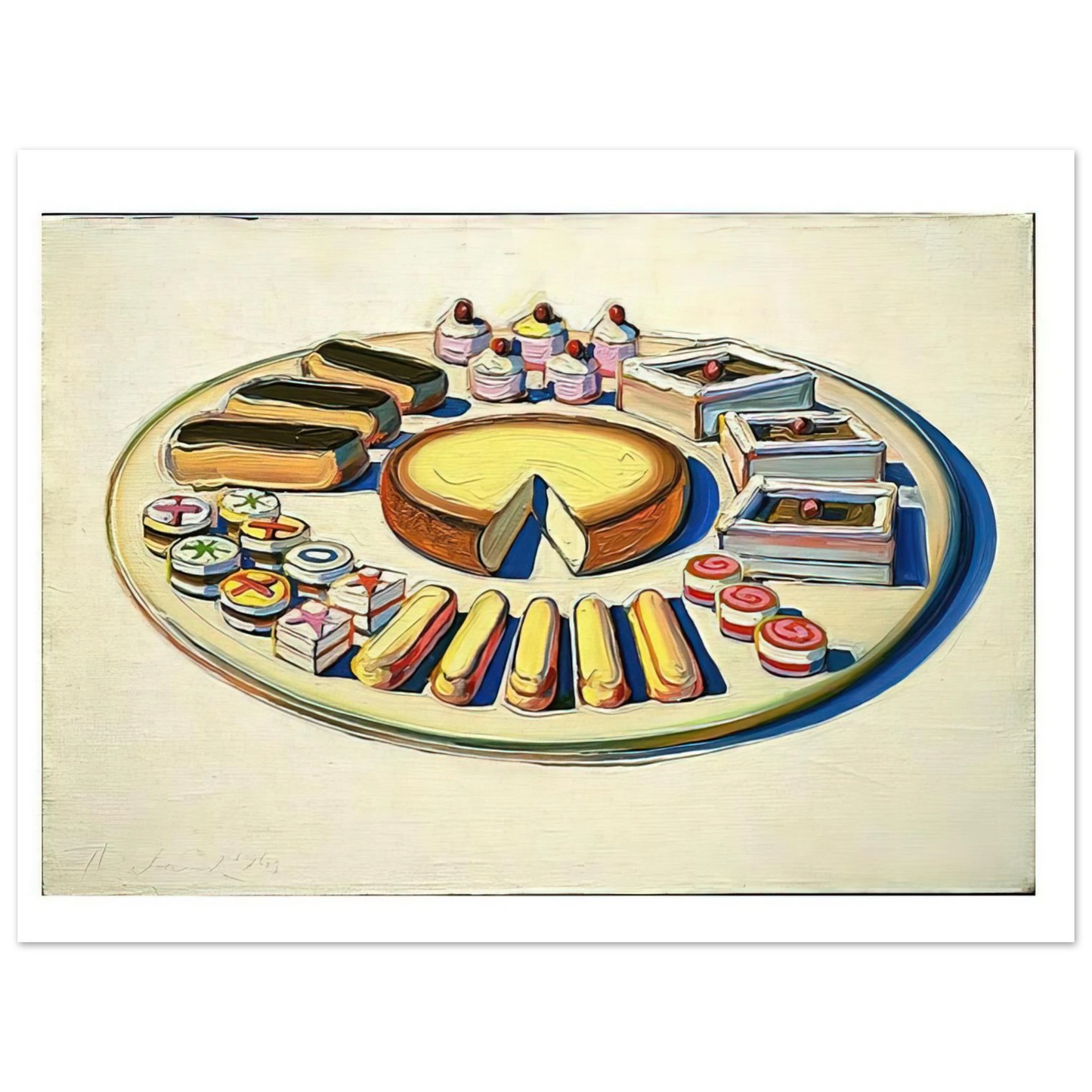 Wayne Thiebaud - French Pastries - 1963 Wall Art - 21x29.7 cm / 8x12" - Fine Art Poster-canvas - -