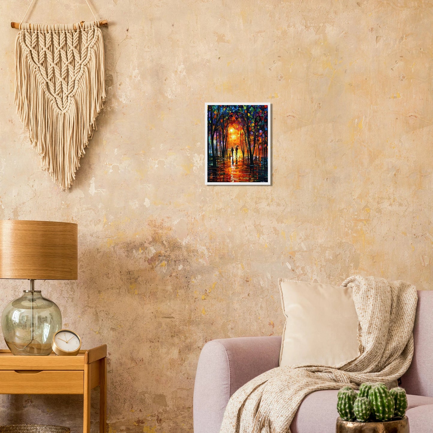 Leonid Afremov Wooden Framed Print - 12x16 inches / 30x40 cm - White frame-canvas