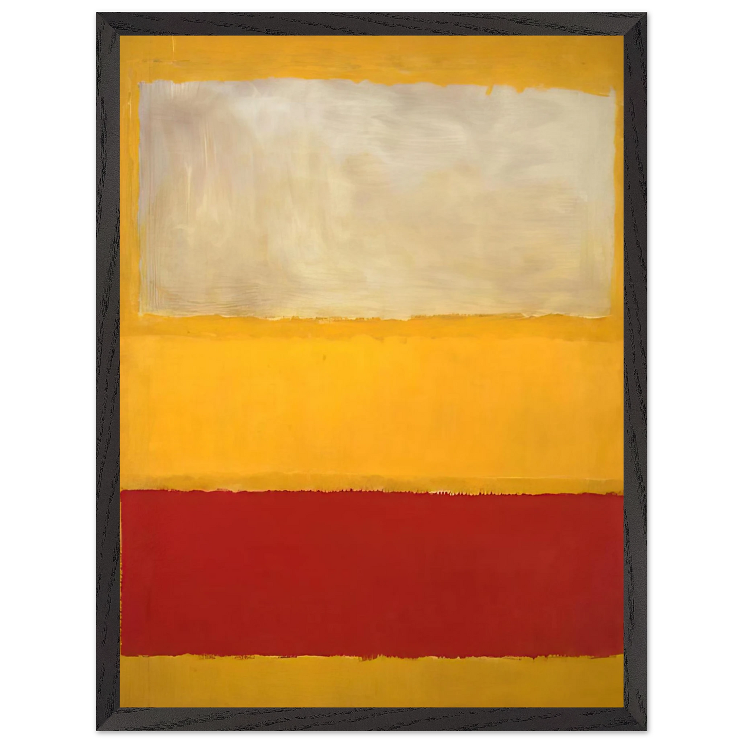 Mark Rothko - No. 13 White, Red on Yellow Wall Art - 30x40 cm / 12x16 inches - Premium Wooden Framed Poster With Fine Art Paper-canvas - Black frame