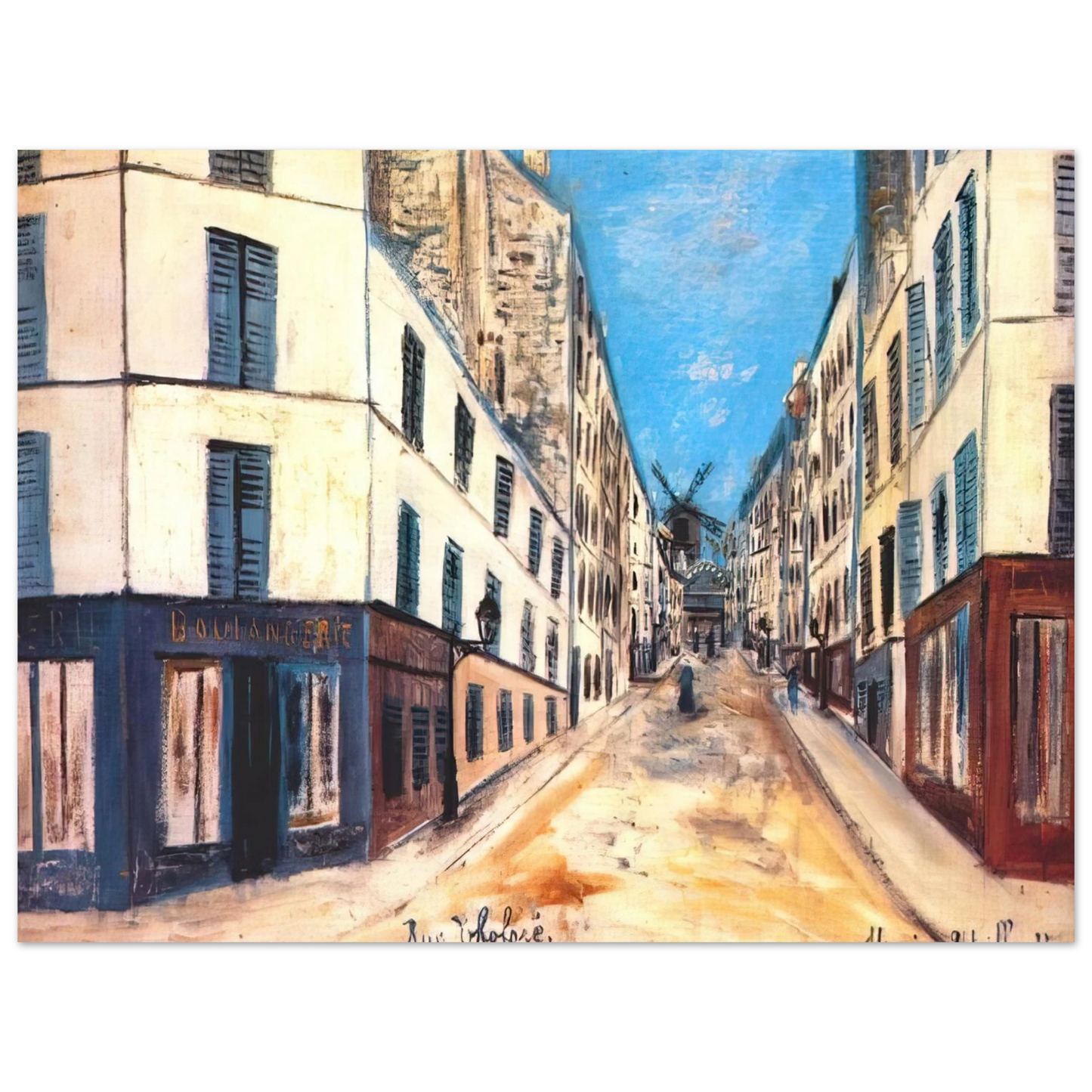 Maurice Utrillo - THOLOZE STREET  75x100 cm / 30x40inches Fine Art Poster