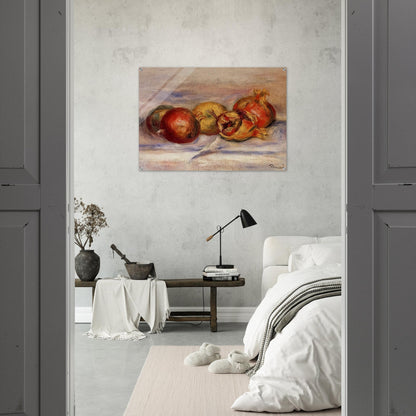 Three Pomegranates and Two Apples - Pierre-Auguste Renoir Acrylic Print - 70x100 cm / 28x40″ inches