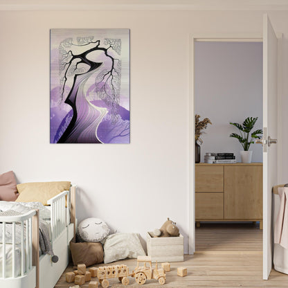 Carmel Cypress - Eyvind Earle Brushed Aluminum Print - 70x100 cm / 28x40 inches | Eyvind Earle Aluminum Print | Eyvind Earle Prints
