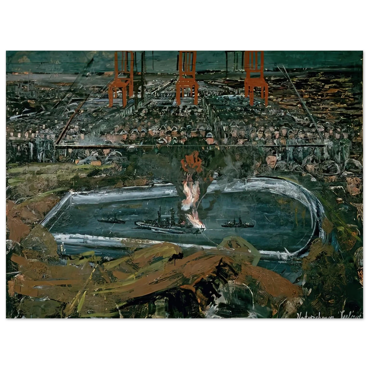 Anselm Kiefer - OPERATION SEA LION 1975  75x100 cm / 30x40inches Fine Art Poster