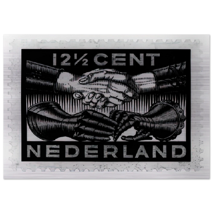 DESIGN FOR DUTCH PEASE POSTAGE STAMP MARCH 1932 1932 - MC Escher Brushed Aluminum Print - 70x100 cm / 28x40 inches | MC Escher Aluminum Print | MC Escher Prints