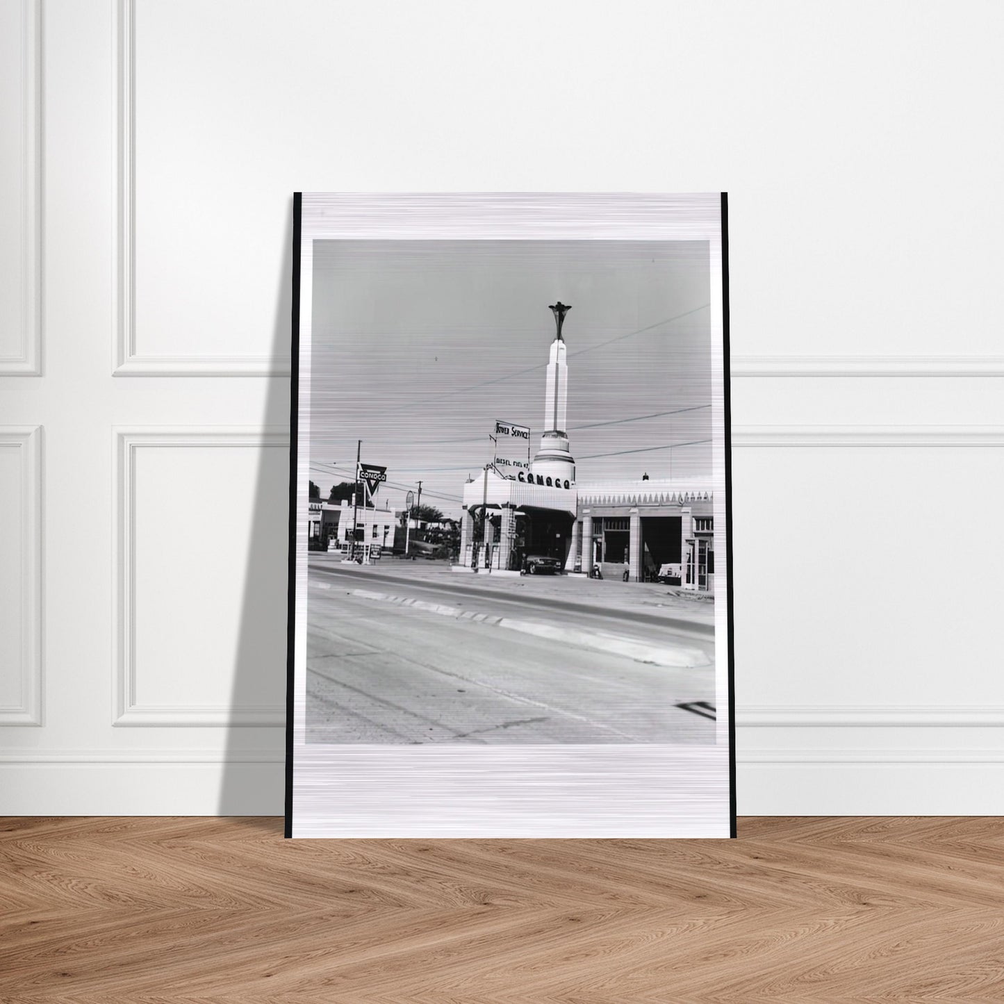 CONOCO SHAMROCK TEXAS FROM FIVE VIEWS FROM THE PANHANDLE SERIES - Edward Ruscha Brushed Aluminum Print - 70x100 cm / 28x40 inches | Edward Ruscha Aluminum Print | Edward Ruscha Prints