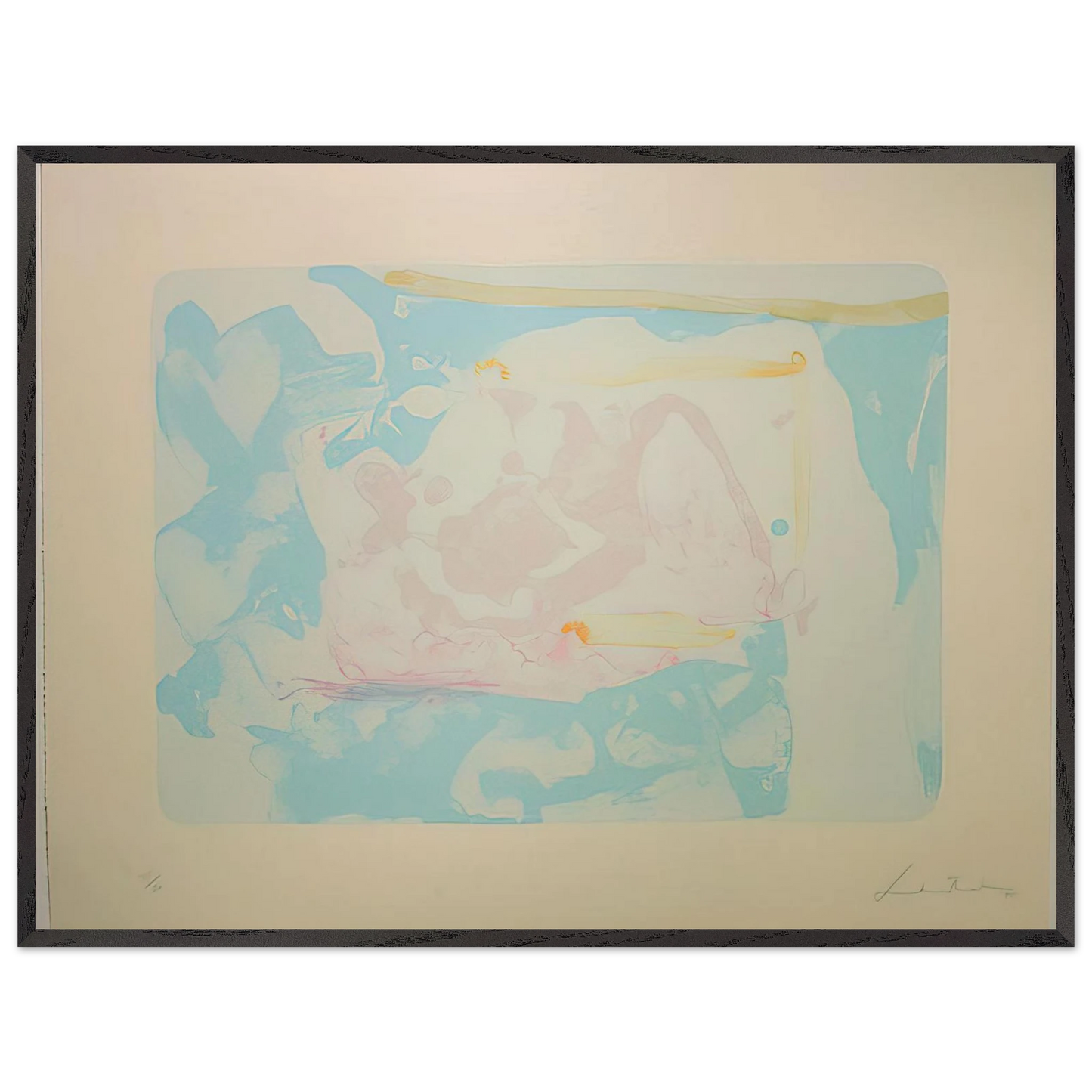 Helen Frankenthaler - Reflections III - 1995 Wall art - 40x50 cm / 16x20 inches - Premium Wooden Framed Poster With Fine Art Paper-canvas - Wood frame