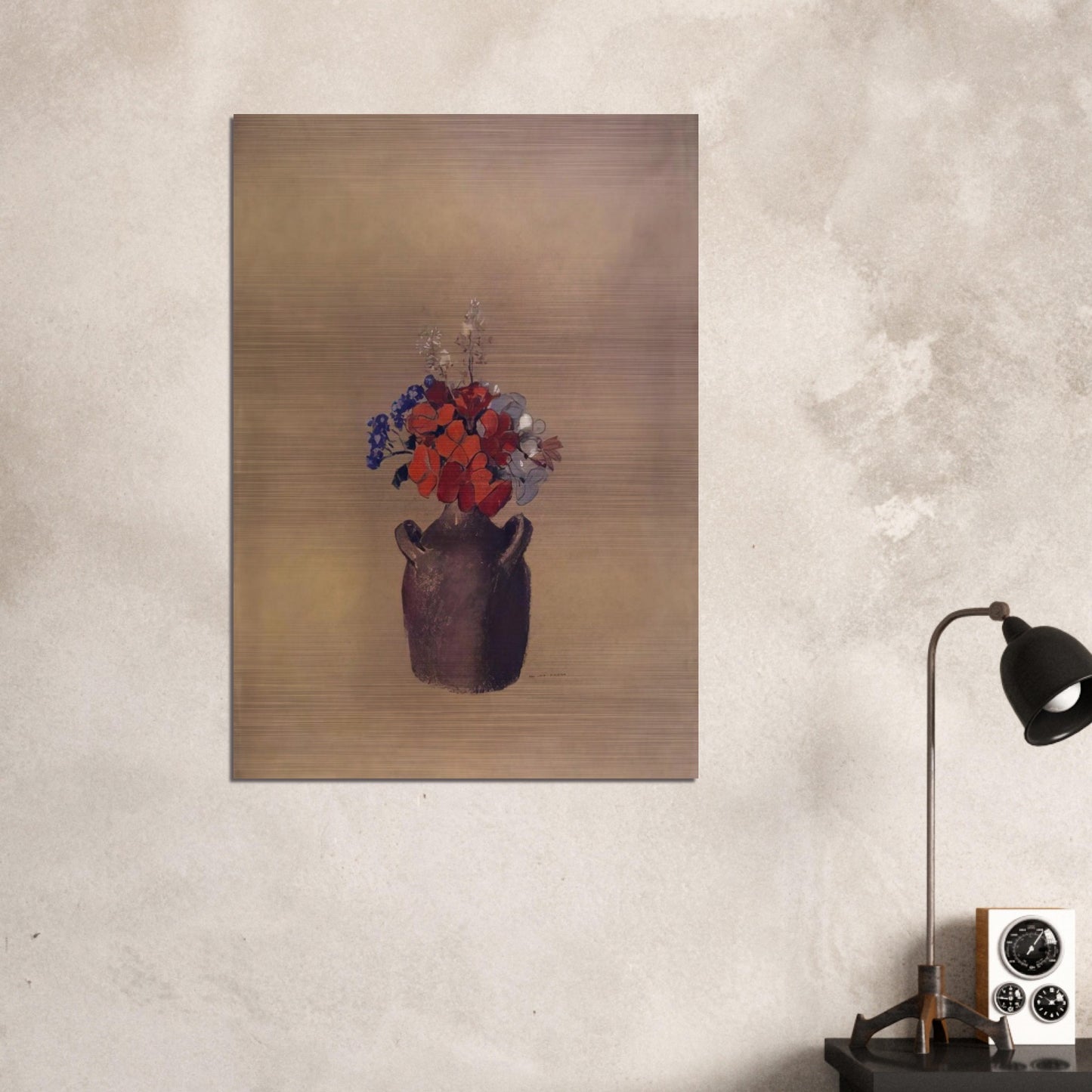 FLOWERS IN A VASE - Odilon Redon Brushed Aluminum Print - 70x100 cm / 28x40 inches | Odilon Redon Aluminum Print | Odilon Redon Prints