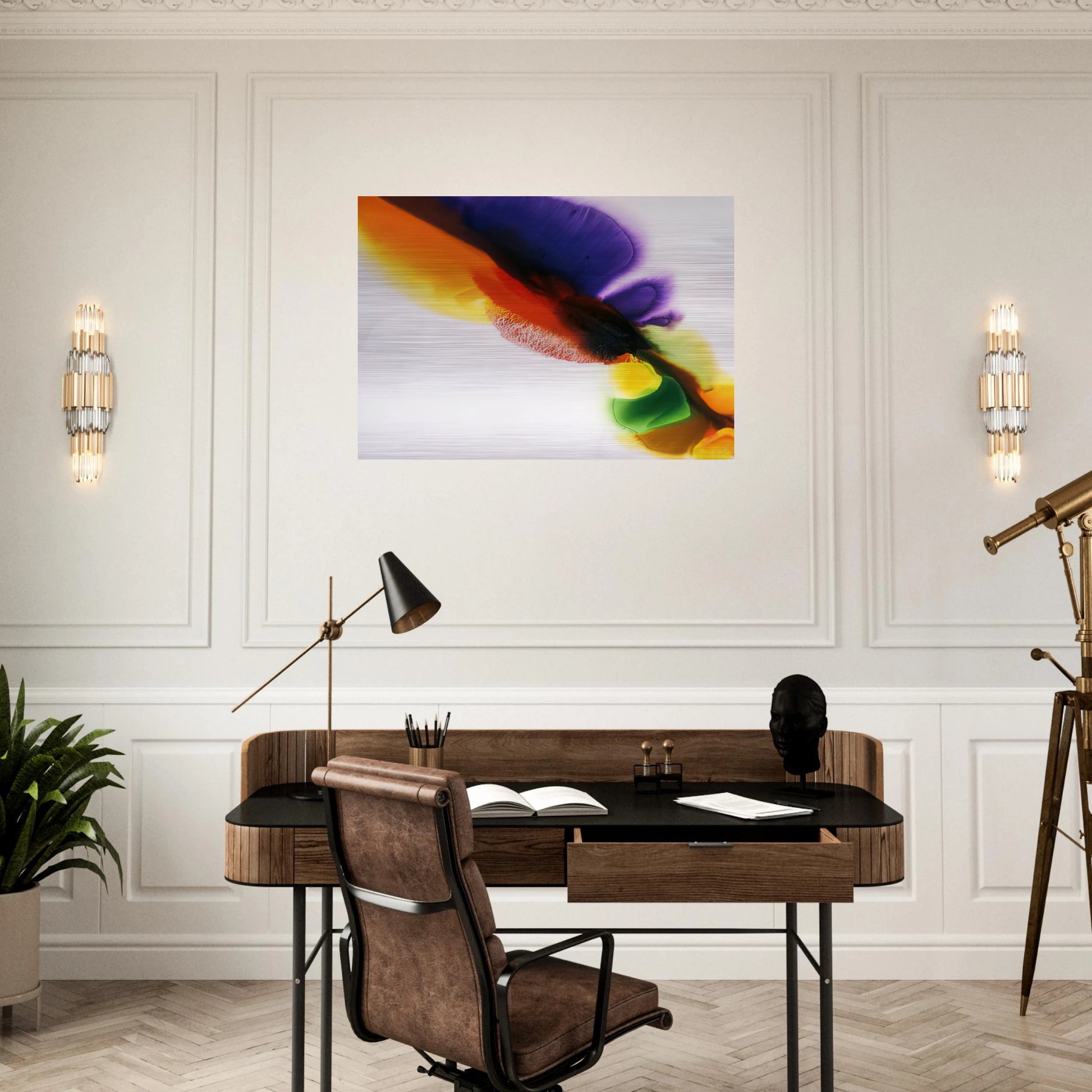 Phenomena Tibetan Flange - 1973 - Paul Jenkins Brushed Aluminum Print - 70x100 cm / 28x40 inches | Paul Jenkins Aluminum Print | Paul Jenkins Prints