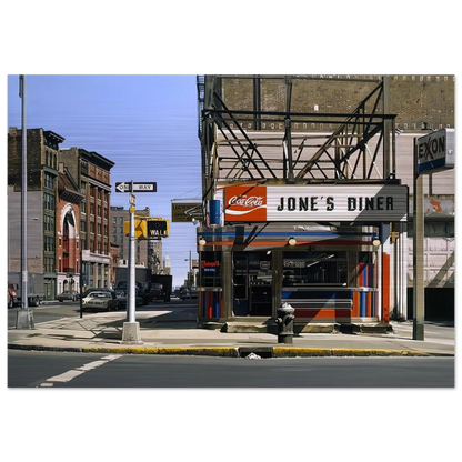 JONES DINER 1979 - Richard Estes Brushed Aluminum Print - 70x100 cm / 28x40 inches | Richard Estes Aluminum Print | Richard Estes Prints