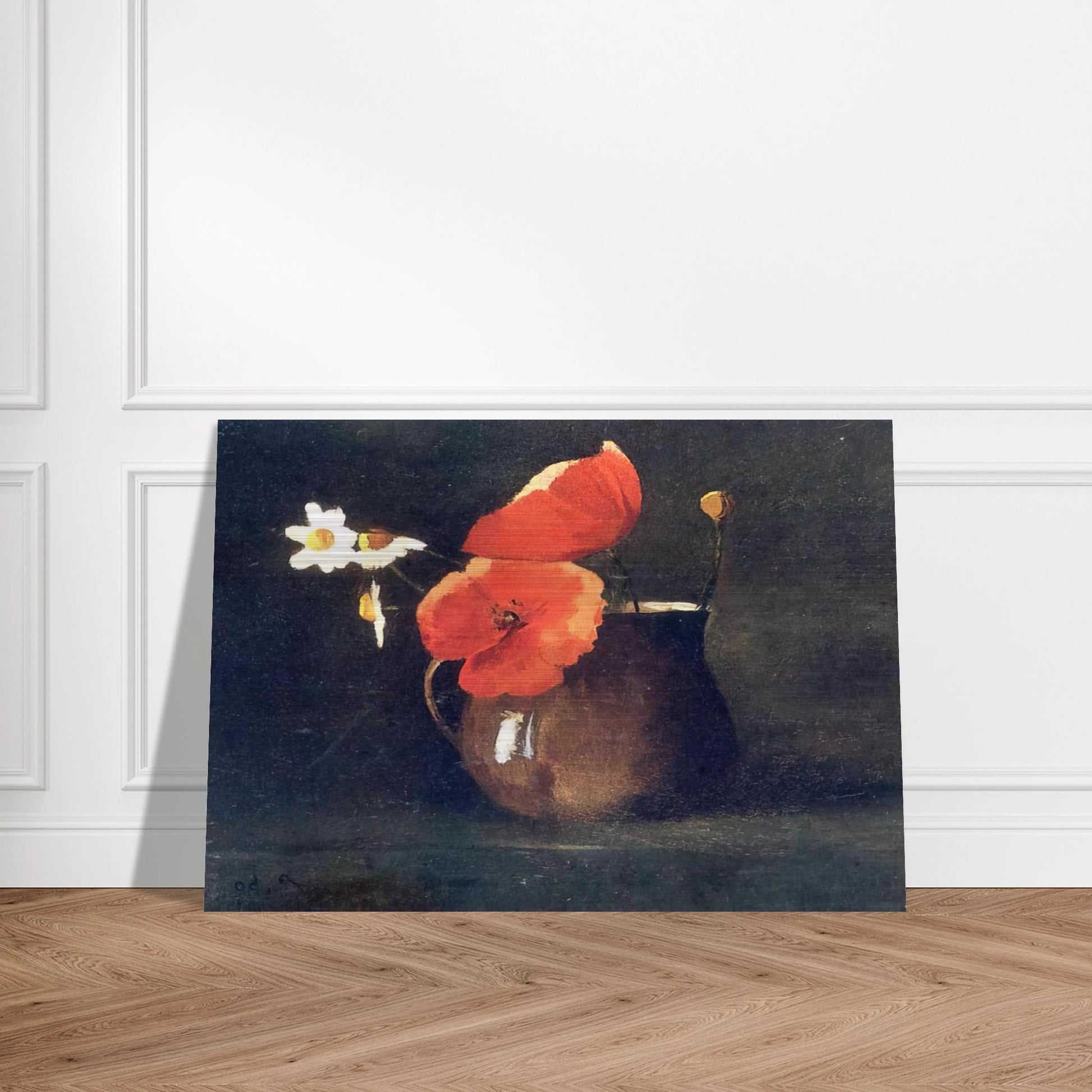 FLOWERS IN GREEN VASE - Odilon Redon Brushed Aluminum Print - 70x100 cm / 28x40 inches | Odilon Redon Aluminum Print | Odilon Redon Prints