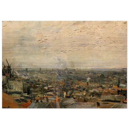 View of Paris from Montmartre - Vincent van Gogh Brushed Aluminum Print - 70x100 cm / 28x40 inches | Vincent van Gogh Aluminum Print | Vincent van Gogh Prints