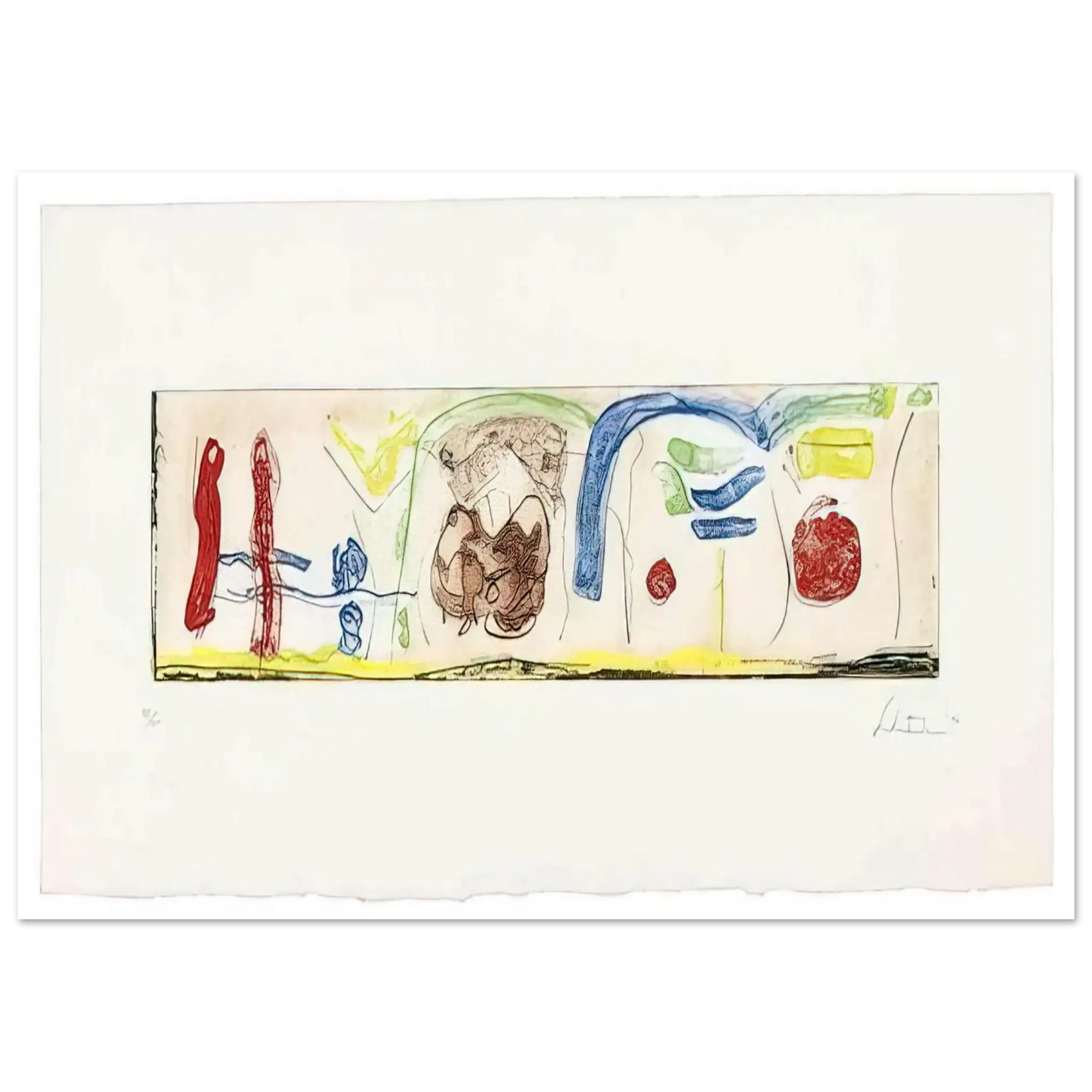 Helen Frankenthaler - Bridges - 1996 Wall art - 21x29.7 cm / 8x12" - Premium Wooden Framed Poster With Fine Art Paper - Wood frame