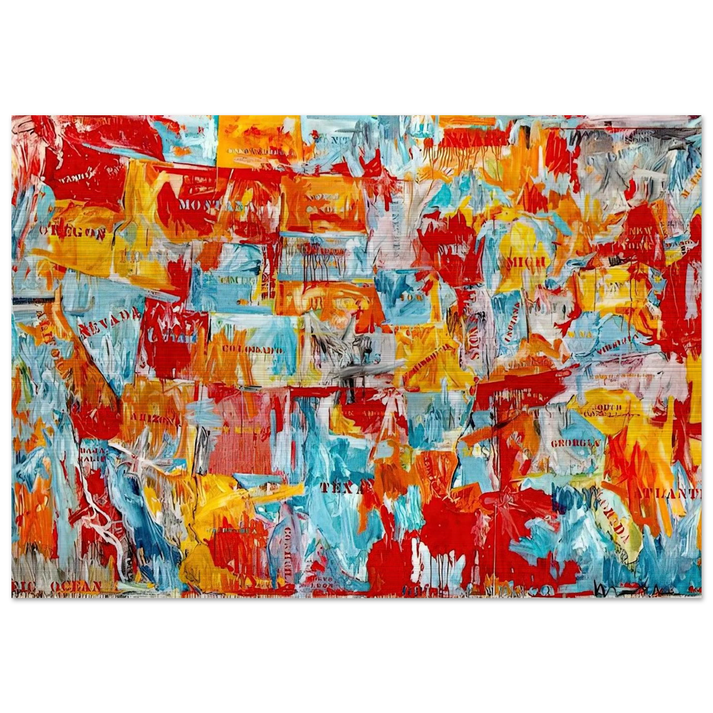 MAP - Jasper Johns Brushed Aluminum Print - 70x100 cm / 28x40 inches | Jasper Johns Aluminum Print | Jasper Johns Prints