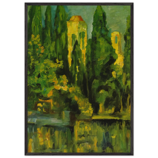 VILABERTRIN CHURCH TOWER 1919 - Salvador Dali 70x100 cm / 28x40 inches Framed Art Print – Black Wooden Frame