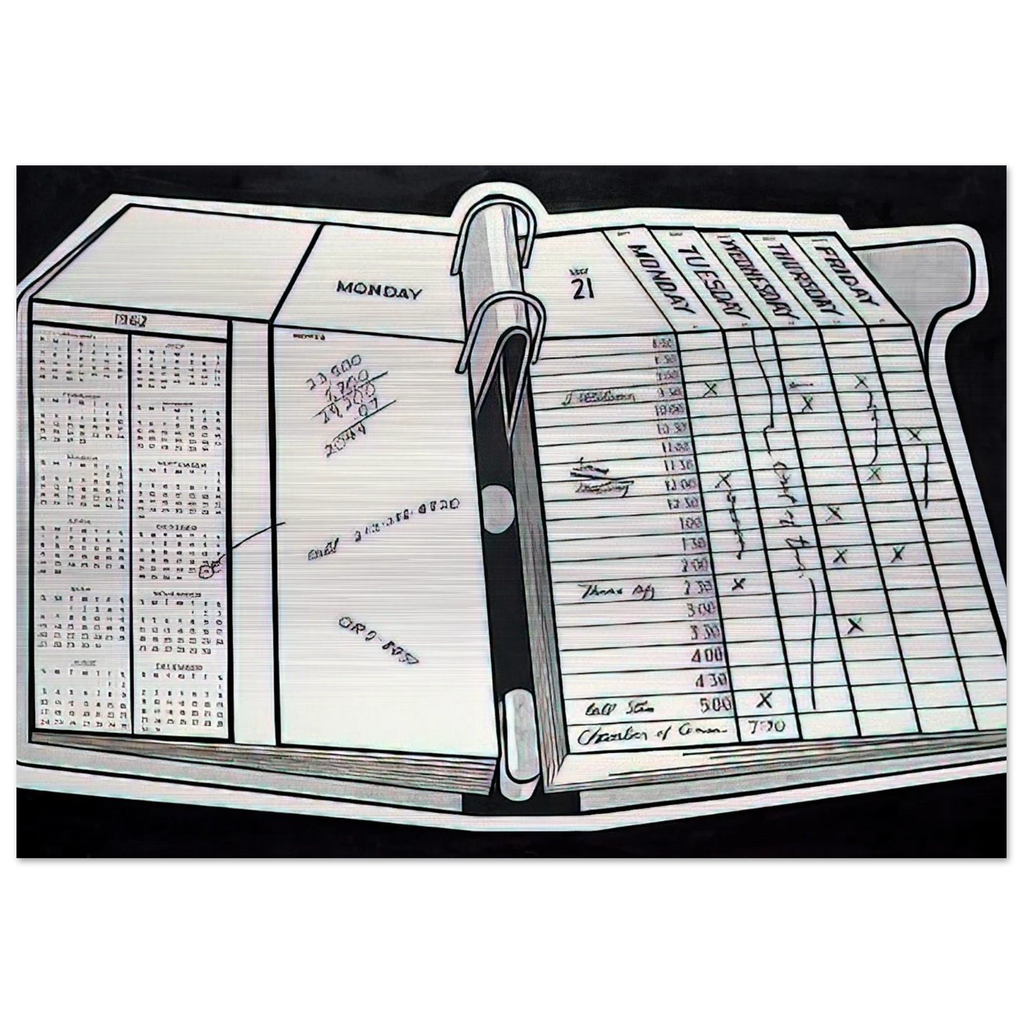 DESK CALENDAR 1962 - Roy Lichtenstein Brushed Aluminum Print - 70x100 cm / 28x40 inches | Roy Lichtenstein Aluminum Print | Roy Lichtenstein Prints