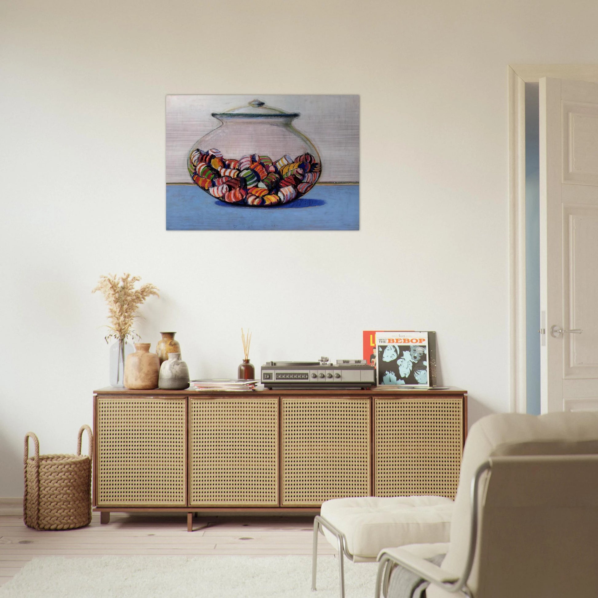 Glassed Candy - 1969 - Wayne Thiebaud Brushed Aluminum Print - 70x100 cm / 28x40 inches | Wayne Thiebaud Aluminum Print | Wayne Thiebaud Prints