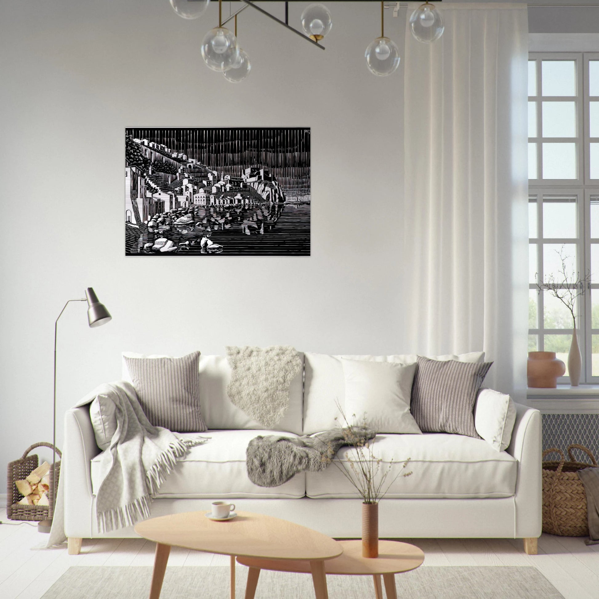 SCILLA CALABRIA FEBRUARY 1931 1931 - MC Escher Brushed Aluminum Print - 70x100 cm / 28x40 inches | MC Escher Aluminum Print | MC Escher Prints