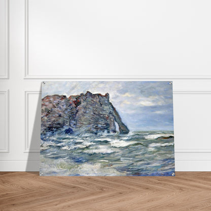 Port d`Aval, Rough Sea - claude monet Acrylic Print - 70x100 cm / 28x40″ inches