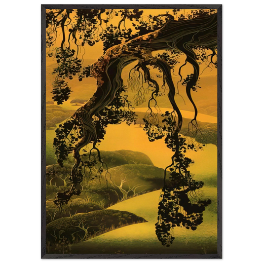 Yorktown Branch - Eyvind Earle 70x100 cm / 28x40 inches Framed Art Print – Black Wooden Frame