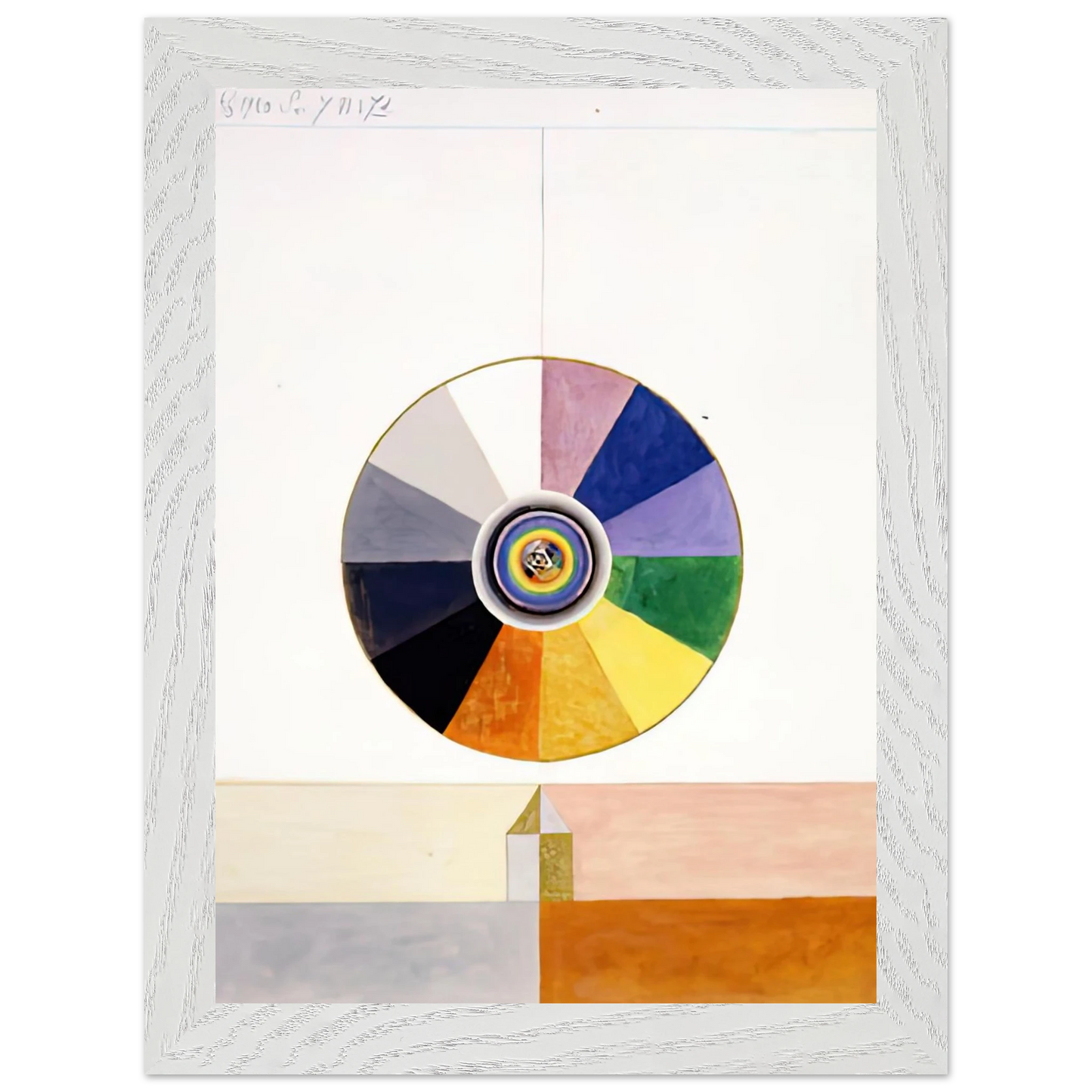 Hilma af Klint - SERIES VII NO 7D 1920 Wall art - 27x35 cm / 11x14 inches - Premium Wooden Framed Poster With Fine Art Paper-canvas - White frame