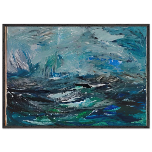Abstract Sea - 1963 - Tove Jansson 70x100 cm / 28x40 inches Framed Art Print – Black Wooden Frame