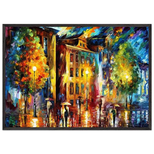 Leonid Afremov N8 - Leonid Afremov 70x100 cm / 28x40 inches Framed Art Print – Black Wooden Frame