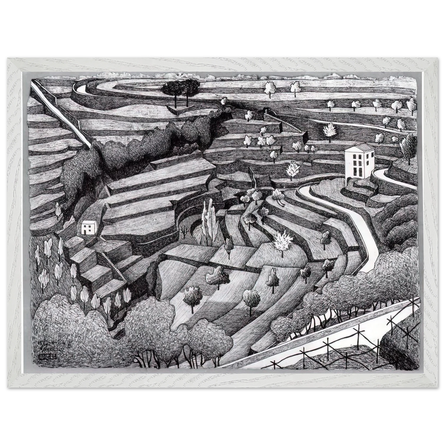 MC Escher - RAVELLO II Wall Art - 30x40 cm / 12x16 inches - Fine Art Poster-canvas - -