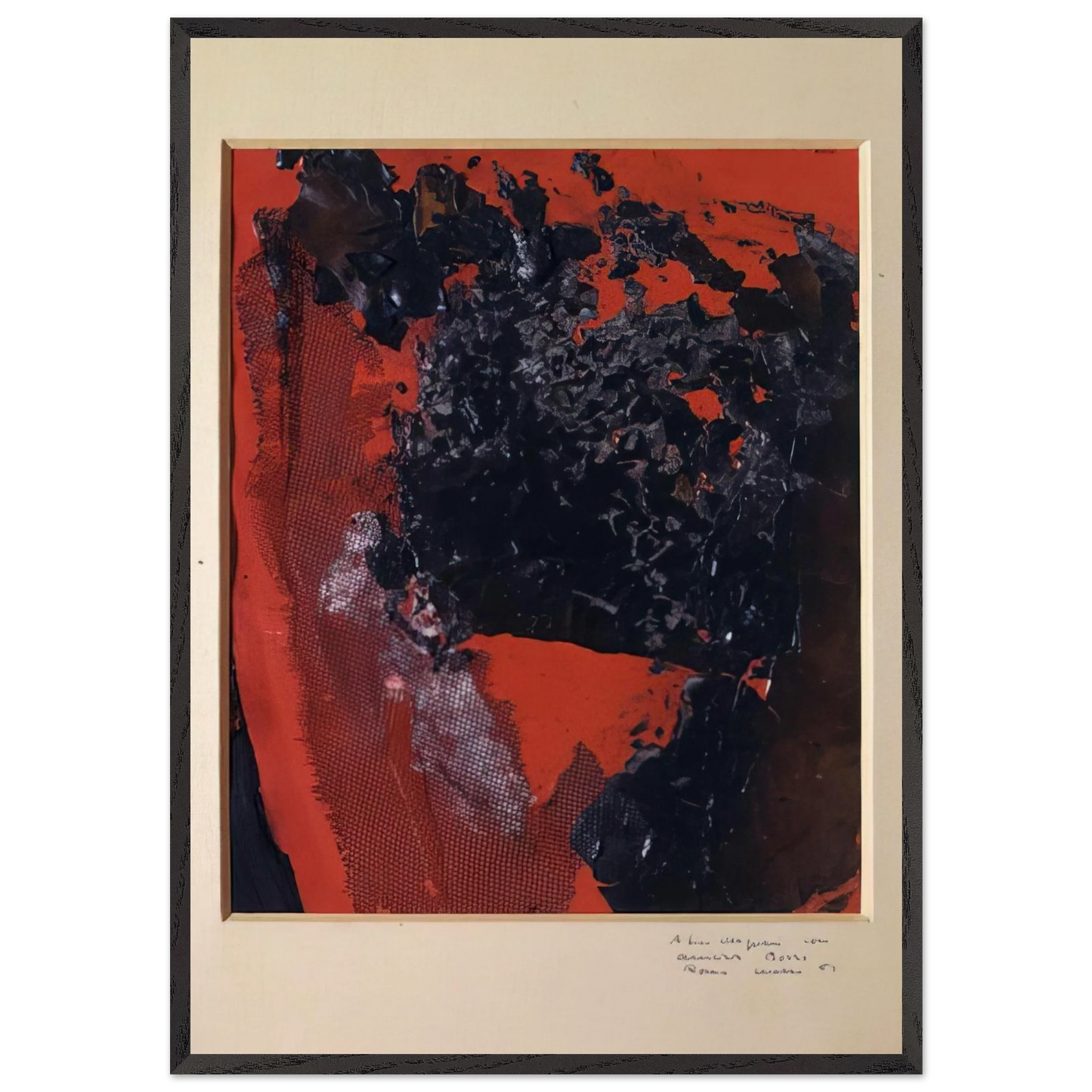 Combustion - 1961 - Alberto Burri 70x100 cm / 28x40 inches Framed Art Print – Black Wooden Frame