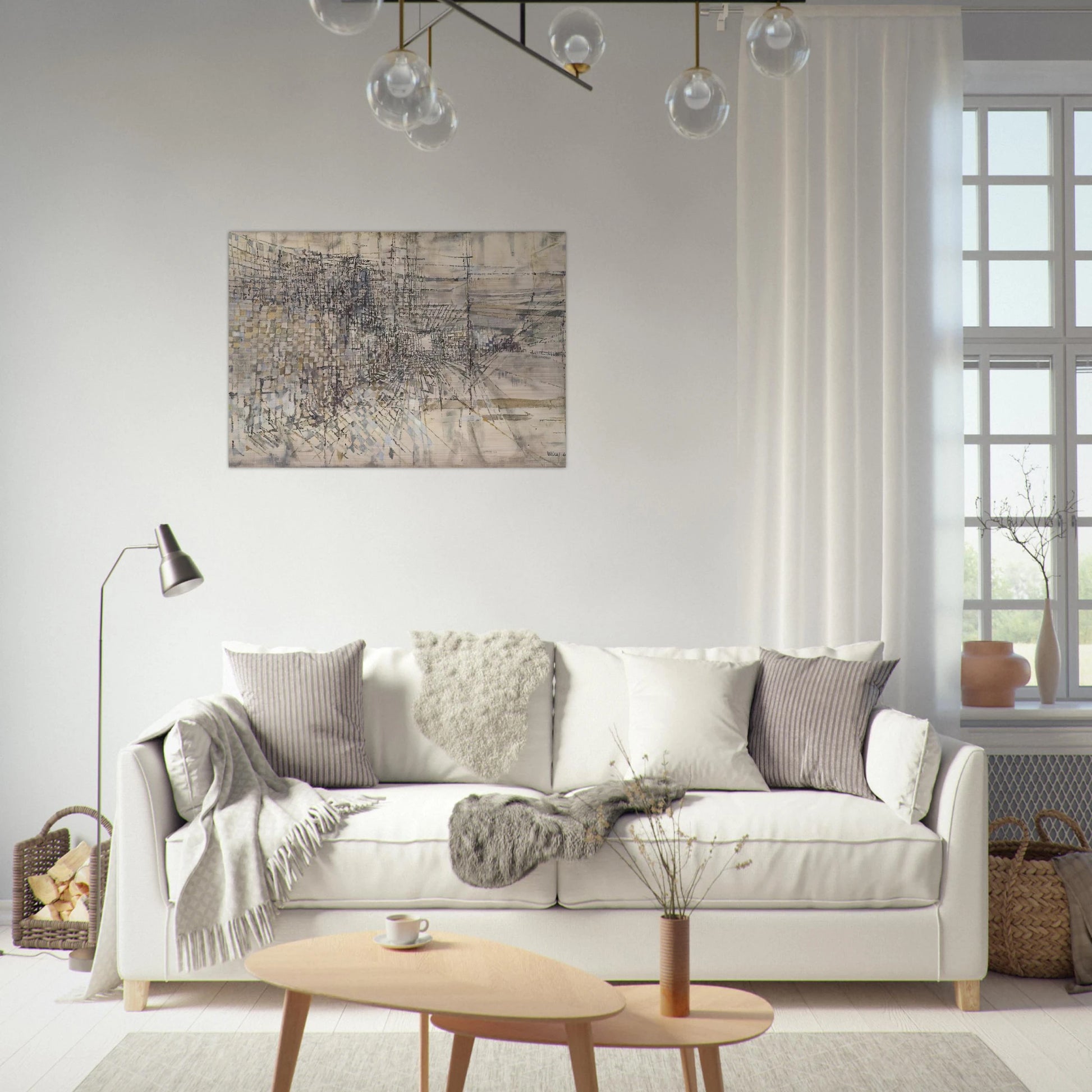 La Garde Des Anges - 1950 - Maria Helena Vieira da Silva Brushed Aluminum Print - 70x100 cm / 28x40 inches | Maria Helena Vieira da Silva Aluminum Print | Maria Helena Vieira da Silva Prints