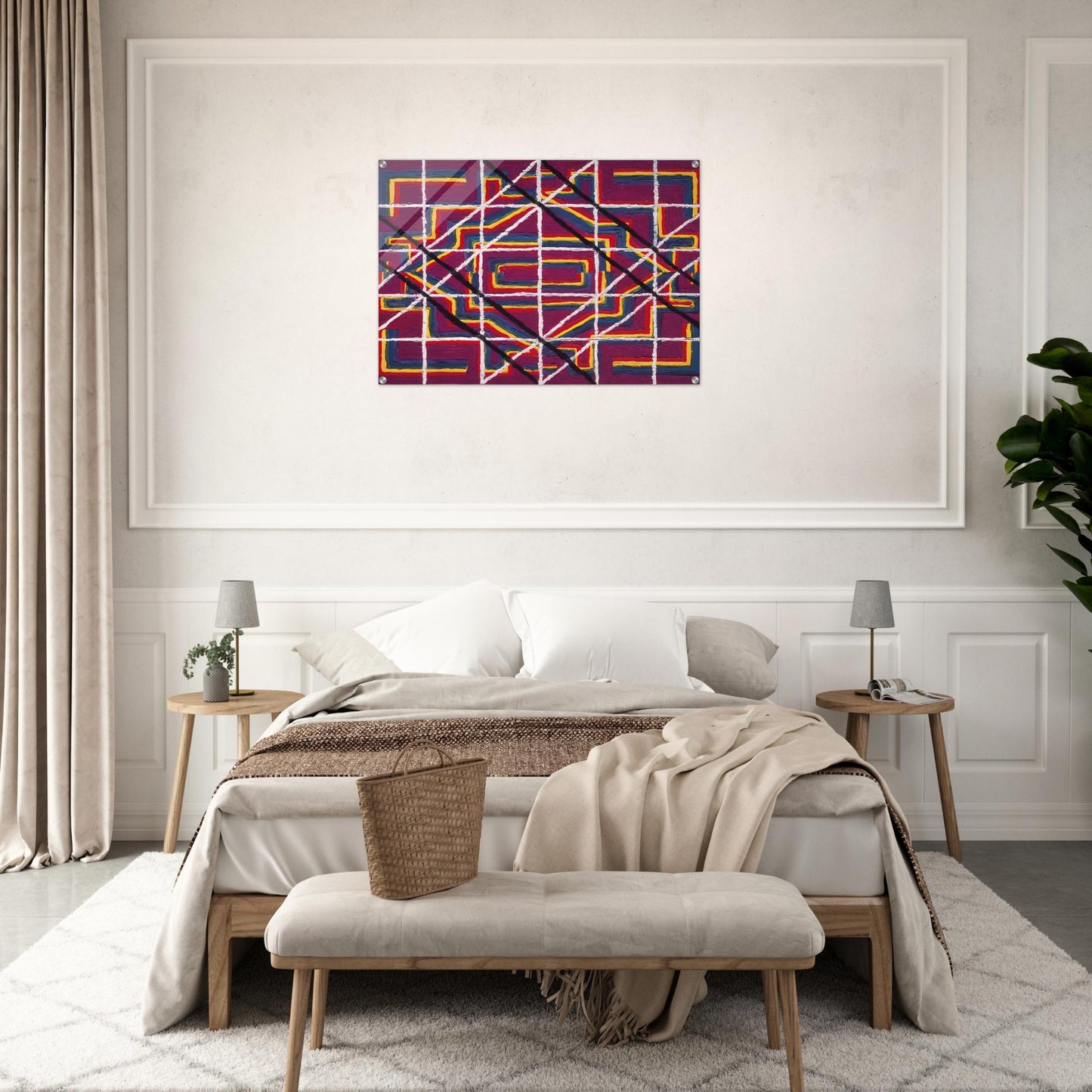Spanish Door Design Purple - 1959 - Alfred Jensen Acrylic Print - 70x100 cm / 28x40″ inches